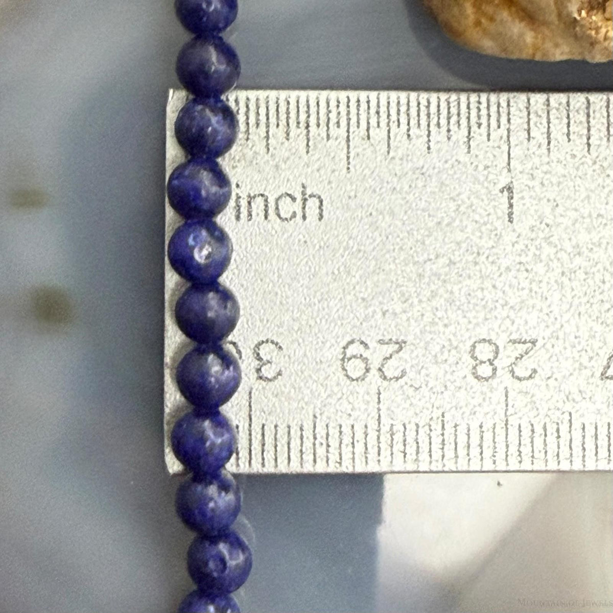 Sterling Silver Southwestern Style 4mm Lapis Beads 16" Necklace For Women