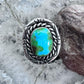 Native American Sterling Silver Sonora Gold Turquoise Ring Size 9.5 For Women