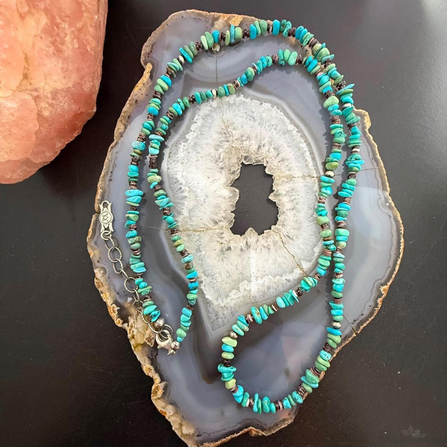 Carolyn Pollack Sterling Silver Natural Turquoise & Heishi Beads 32"-34" Necklace For Women