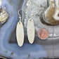 Sterling Silver Oval Fossilized Coral Slab Dangle Earrings For Women #128