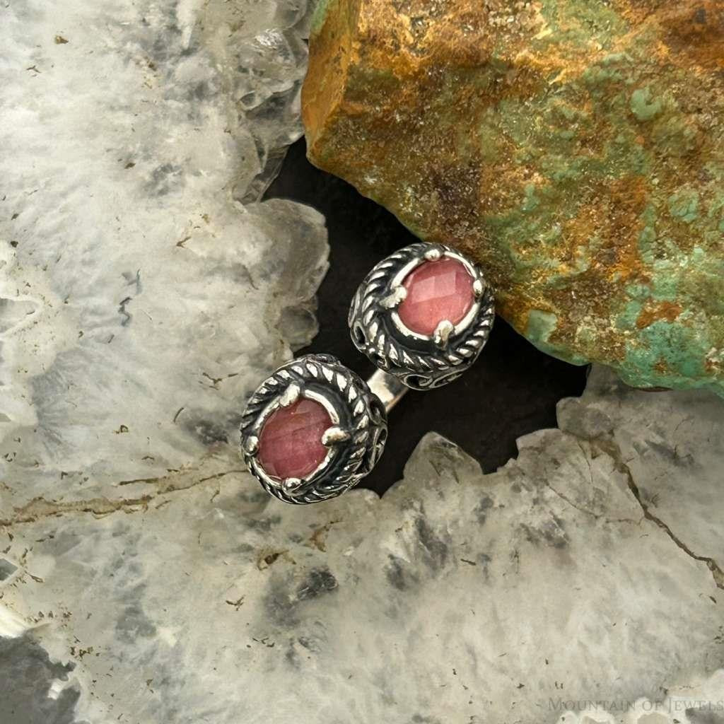 Carolyn Pollack Sterling Silver Faceted Rhodochrosite Doublet Ring Size 6 For Women