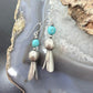 Sterling Silver Southwestern Style Squash Blossom Turquoise Dangle Earrings For Women