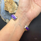 Vintage Native American Sterling Silver Sugilite & Opal Inlay Bracelet For Women
