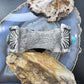 Vintage Native American Silver 4 Natural Kingman Turquoise Watch Cuff For Men