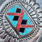 Vintage Native American Sterling Silver Chip Inlay Large Belt Buckle For Men