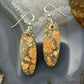 Sterling Silver Oval Maligano Jasper Slab Dangle Earrings For Women #511