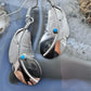 Billy Long Sterling Silver Dot Turquoise Wide Feather Dangle Earrings For Women