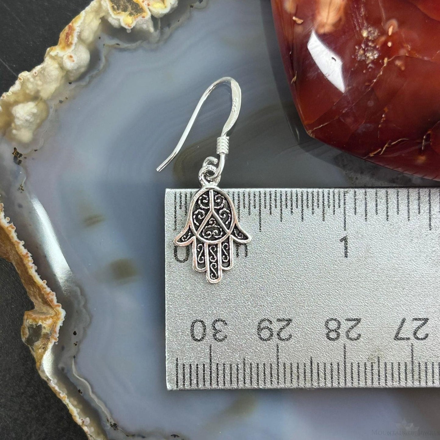 Sterling Silver Filigree Hamsa Fashion Dangle Earrings For Women