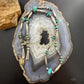 Vintage Native American Silver Navajo Pearl Bead & Turquoise Necklace For Women