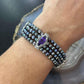 Carolyn Pollack Vintage Sterling Silver Amethyst & Pearls Toggle Bracelet For Women