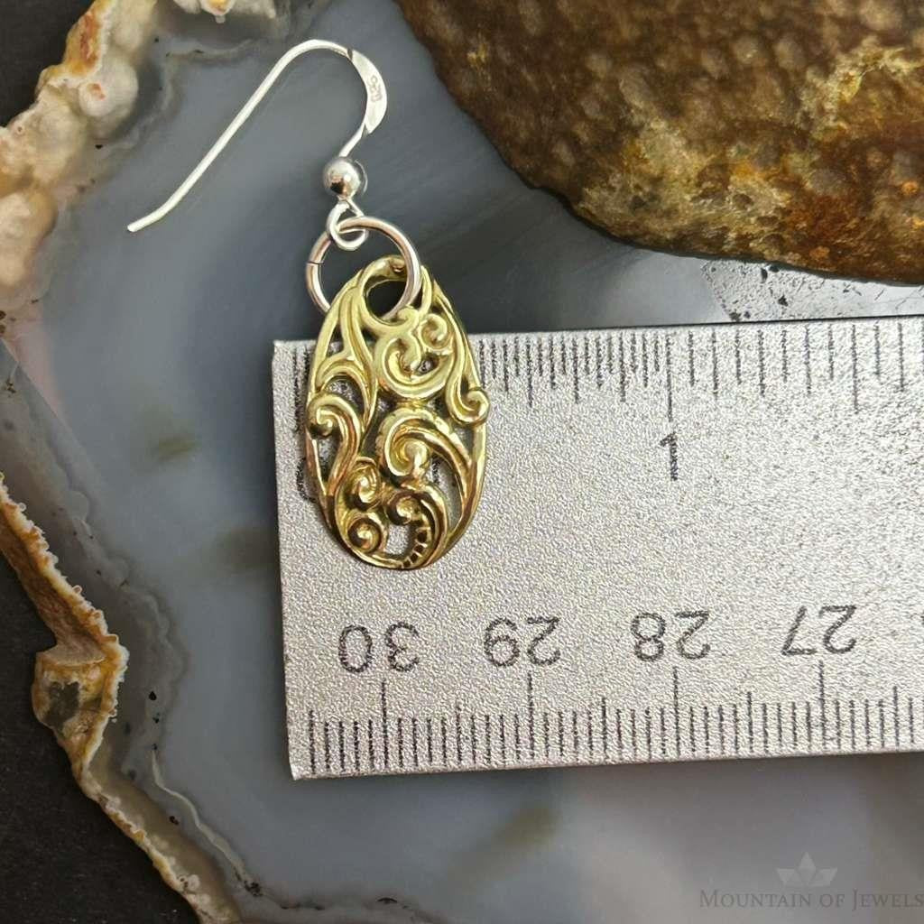 Carolyn Pollack Brass & Sterling Silver Swirl Dangle Earrings For Women