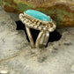 Silver Ray Sterling Silver Turquoise Decorated Leaves Ring Size 6 For Women