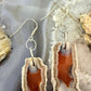 Sterling Silver Agate Slab Dangle Earrings For Women #406
