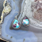 Native American Sterling Silver Turquoise & Spiny Oyster Composite Dangle Earrings For Women