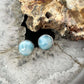 Sterling Silver Southwestern Style Rounded Larimar Stud Earrings For Women
