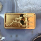 US .999 One Ounce Silver Wyoming Bar w/24K Gold Plated Hamilton Mint #112825-1
