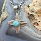 Sterling Silver Southwestern Style Rounded Mohave Turquoise Unisex Zia Pendant