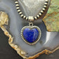 Sterling Silver Southwestern Style Lapis Heart Decorated Pendant For Women #2