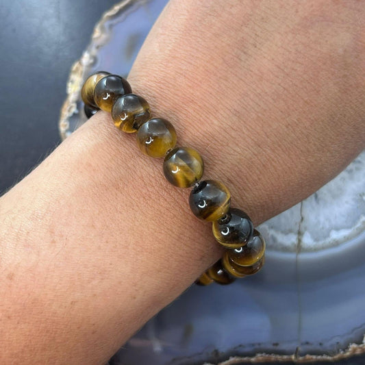 Carolyn Pollack Sterling Silver Tiger's Eye Beaded w/Horse Head Clasp Bracelet For Women