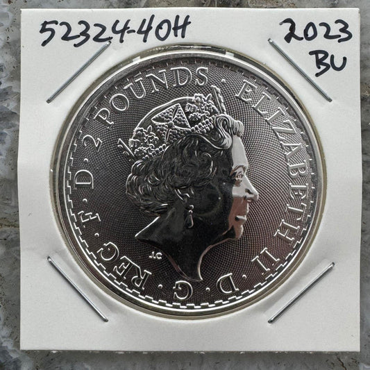 2023 UK 1.0 Troy Ounce .999 Fine Silver Britannia Round BU # 52324-4OH