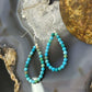 Sterling Silver Faceted Variety of Turquoise Shades Beads Hoop Earrings For Women