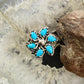 Carolyn Pollack Southwestern Style Sterling Sleeping Beauty Turquoise Flower Cluster Ring For Women