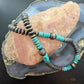 Southwestern Style 8-10mm Copper Navajo Pearl Round,Saucer & Turquoise Necklace For Women