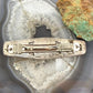 Signed Vintage Sterling Silver Native American Onyx Stamped Hair Barrette For Women