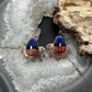 Clifton Aguilar Sterling Silver Teardrop Multistone Inlay Stud Earrings For Women