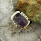 Sterling Silver Southwestern Style Star Amethyst Bar Ring Size 9 For Women