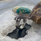 Native American Sterling Silver Oval Turquoise Ring Size 5.5 For Women