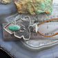 Gary Custer Sterling Silver  Tufa Cast Turquoise Bear Claw Arrowhead Unisex Pendant