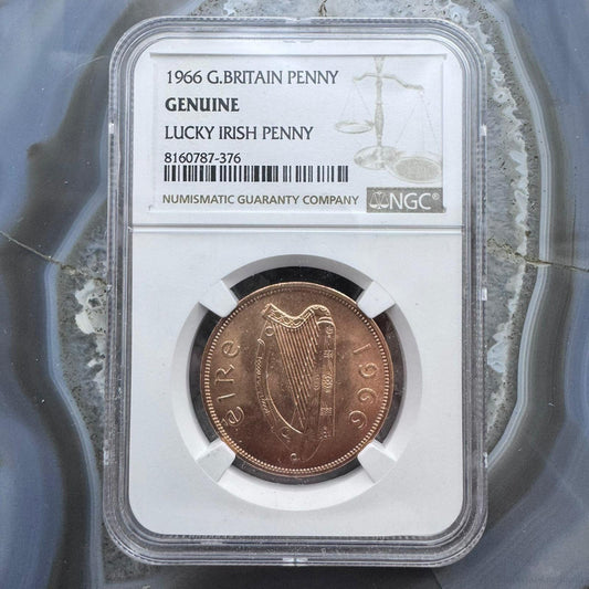 1966 Great Britain Lucky Irish Penny NGC Genuine #8160787-376