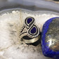 Carolyn Pollack Sterling Silver 2 Curved Pear Lapis Decorated Ring Size 6 For Women