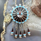 Abel Soseeah Native American Sterling Silver Zuni Inlay Sunface Pendant/Brooch For Women