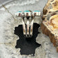Sterling Silver Southwestern Style Mohave Turquoise Cluster Ring Size 7.5 For Women