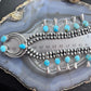 Sterling Silver Southwestern Style Turquoise Squash Blossom 18"-20" Necklace For Women