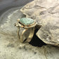 Vintage Native American Sterling Silver Teardrop Matrixed Turquoise Ring Size 6.5 For Women