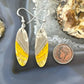 Sterling Silver Oval Bumblebee Jasper Slab Dangle Earrings For Women #180