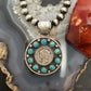 Genuine 1943 90% Silver Mercury Dime Coin Mohave Turquoise Unisex Pendant