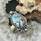 Sterling Silver Southwestern Style Oval Golden Hill Turquoise Adjustable Ring For Women #15
