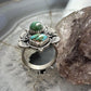 Sterling Silver Southwestern Style 2 Sonora Gold Turquoise Adjustable Ring For Women