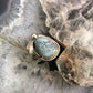 Vintage Native American Sterling Silver Teardrop Matrixed Turquoise Ring Size 6.5 For Women