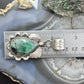 Sterling Silver Southwestern Style Teardrop Emerald Decorated Pendant For Women