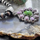 Native American Sterling Silver Green Turquoise w/Phosphosiderite Cluster Pendant For Women
