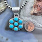 Native American Sterling Silver Turquoise Decorated Cluster Pendant For Women