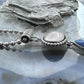 Carolyn Pollack Sterling Silver Mother of Pearl & Denim Lapis Pendant 19" Necklace For Women