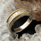 14K Two Tone Gold and Diamonds Wedding Band Ring Size 6 For Women