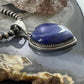 Sterling Silver Southwestern Style Lapis Lazuli Heart Pendant For Women