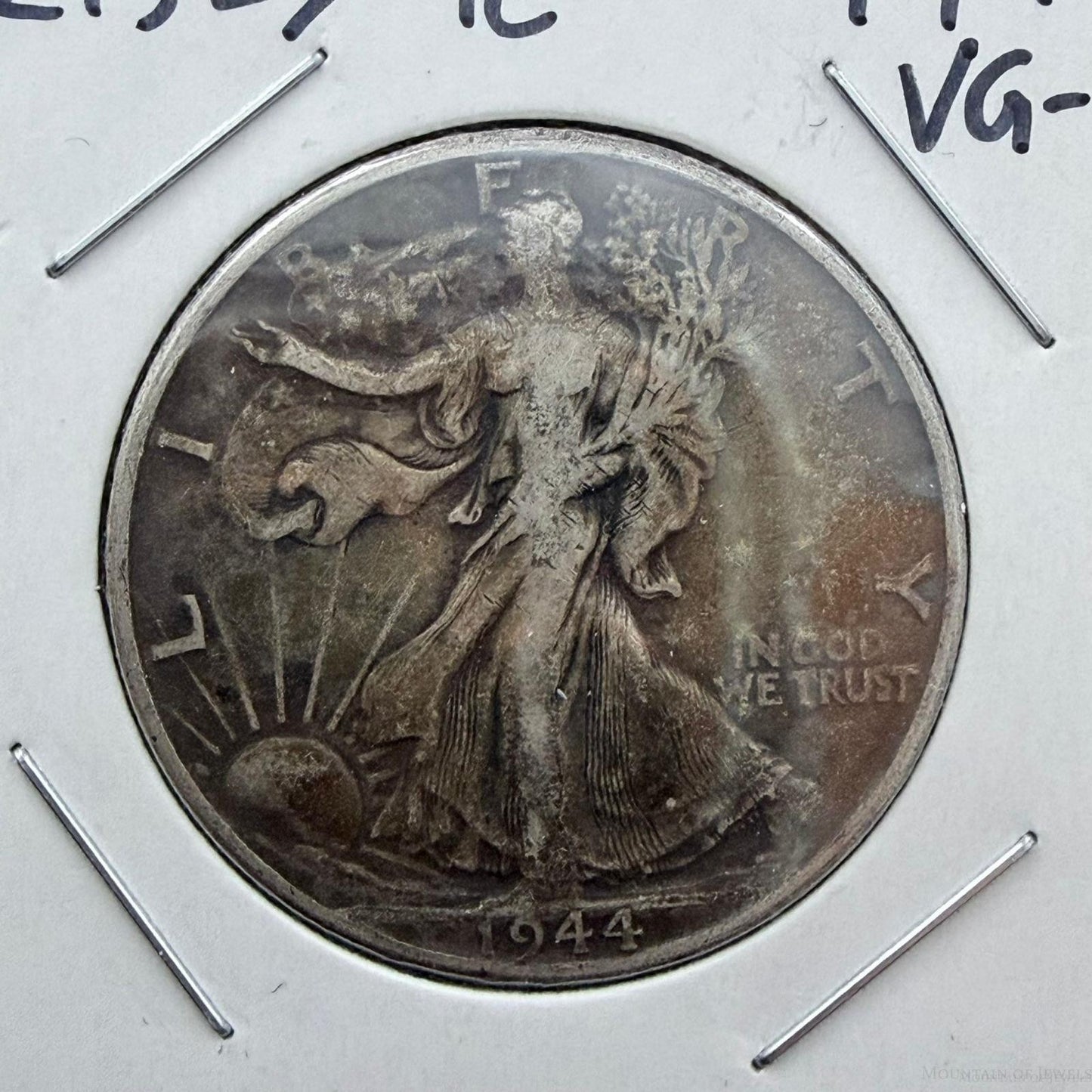 1944 US Walking Liberty Half Dollar 90% Silver VG-F #121725-9E